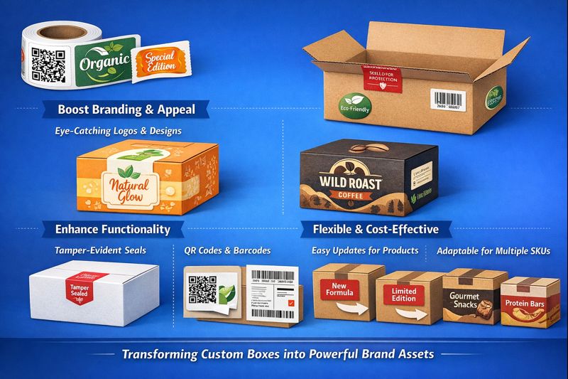 How Smart Sticker And Label Design Elevates Custom Box Packaging